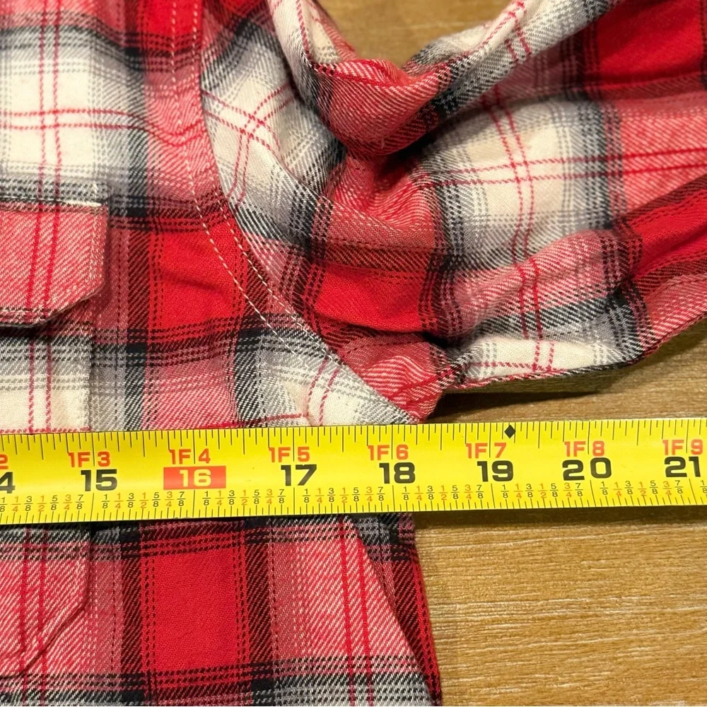 NWT Gap Kids Organic Cotton Flannel Red Plaid Button Front‎ Shirt Sz XL/12